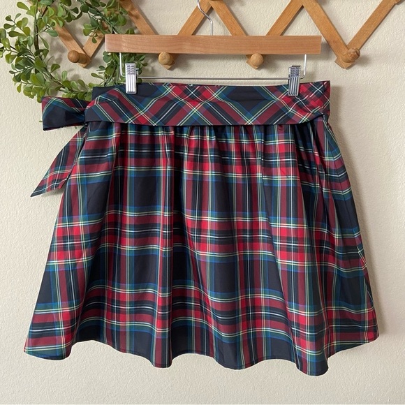 VINEYARD VINES | Jolly Plaid Taffeta Skirt with Tie Sash Belt NWT Size 10 - Picture 9 of 14